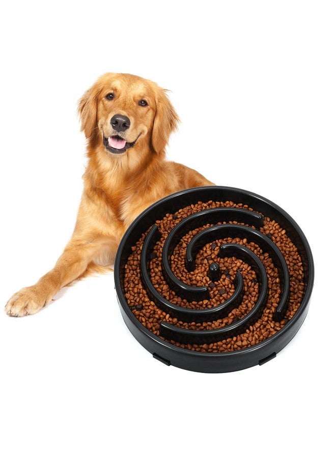 WHIPPY Slow Feeder Dog Bowls For Large Medium Dog Non Slip Maze Puzzle Bowl Pet Slower Food Feeding Dishes Interactive Bloat Stop Preventing Choking Healthy Dog Bowl, Black - Image 1