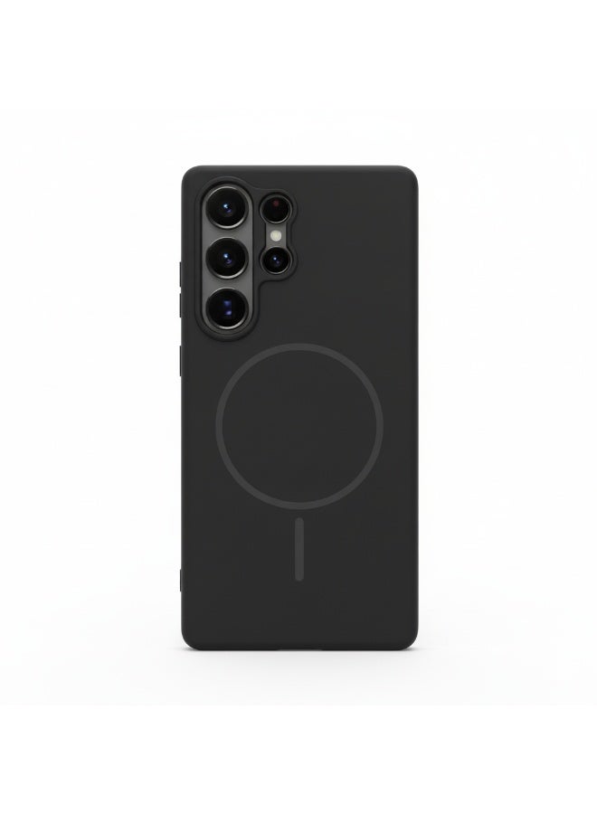 Compatible with Back Samsung S25 Ultra Back Case Crystal Simple Glitter Compatible with Magsafe For  - (Blue)