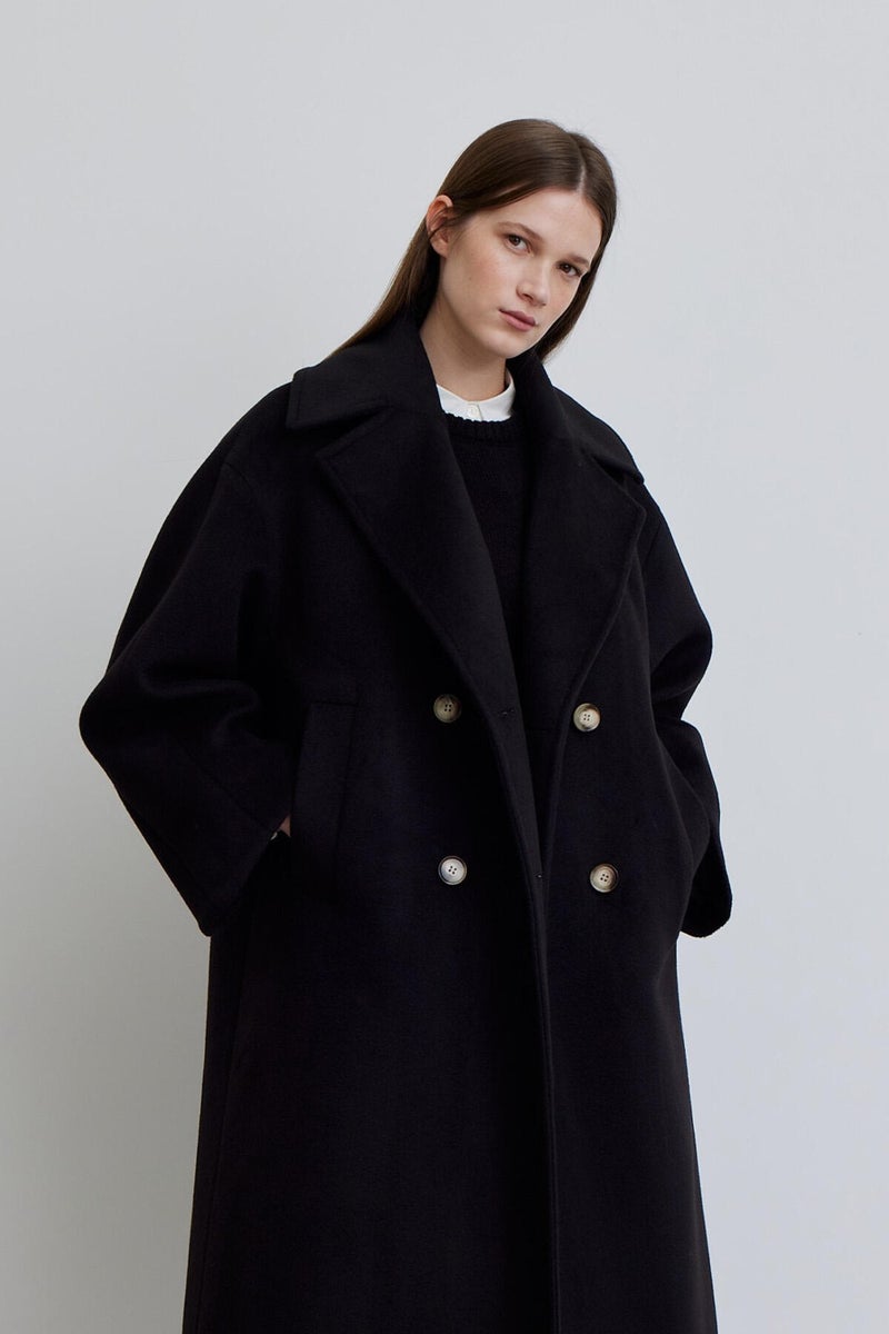 Manuka Alexa Premium Double Breasted Coat Black  - Image 1