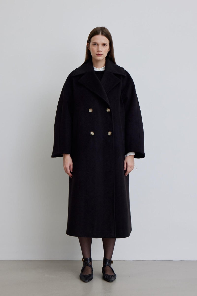 Manuka Alexa Premium Double Breasted Coat Black  - Image 2