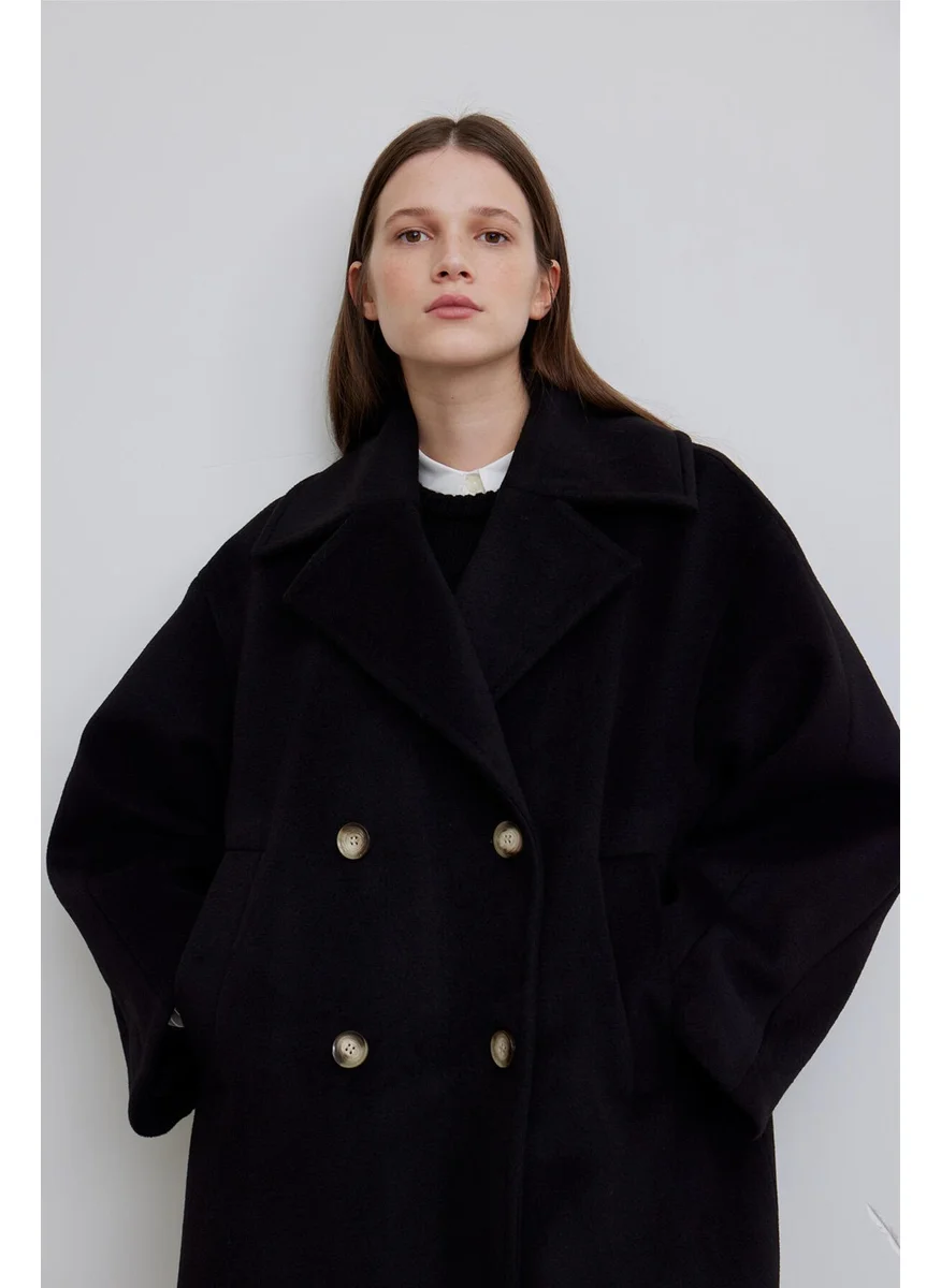 Manuka Alexa Premium Double Breasted Coat Black