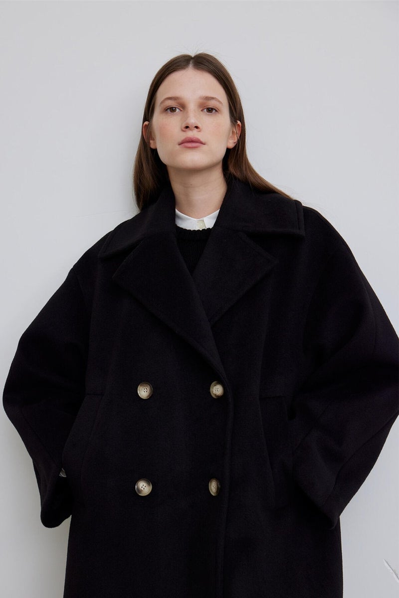 Manuka Alexa Premium Double Breasted Coat Black  - Image 4