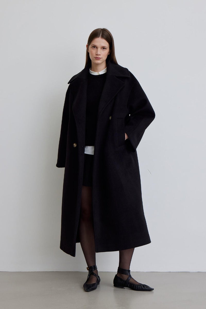 Manuka Alexa Premium Double Breasted Coat Black  - Image 5