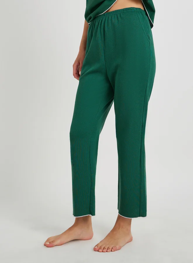 Take Two Take Two Round Neck Lace Detail T-Shirt and Pyjama Set