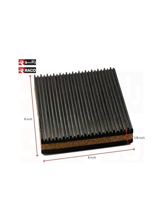 RACO RACO Anti Vibration Pad-Rubber/Cork Vibration Isolation Pads Pack of 4 (8 inch x 8 inch, 4)  - Image 3