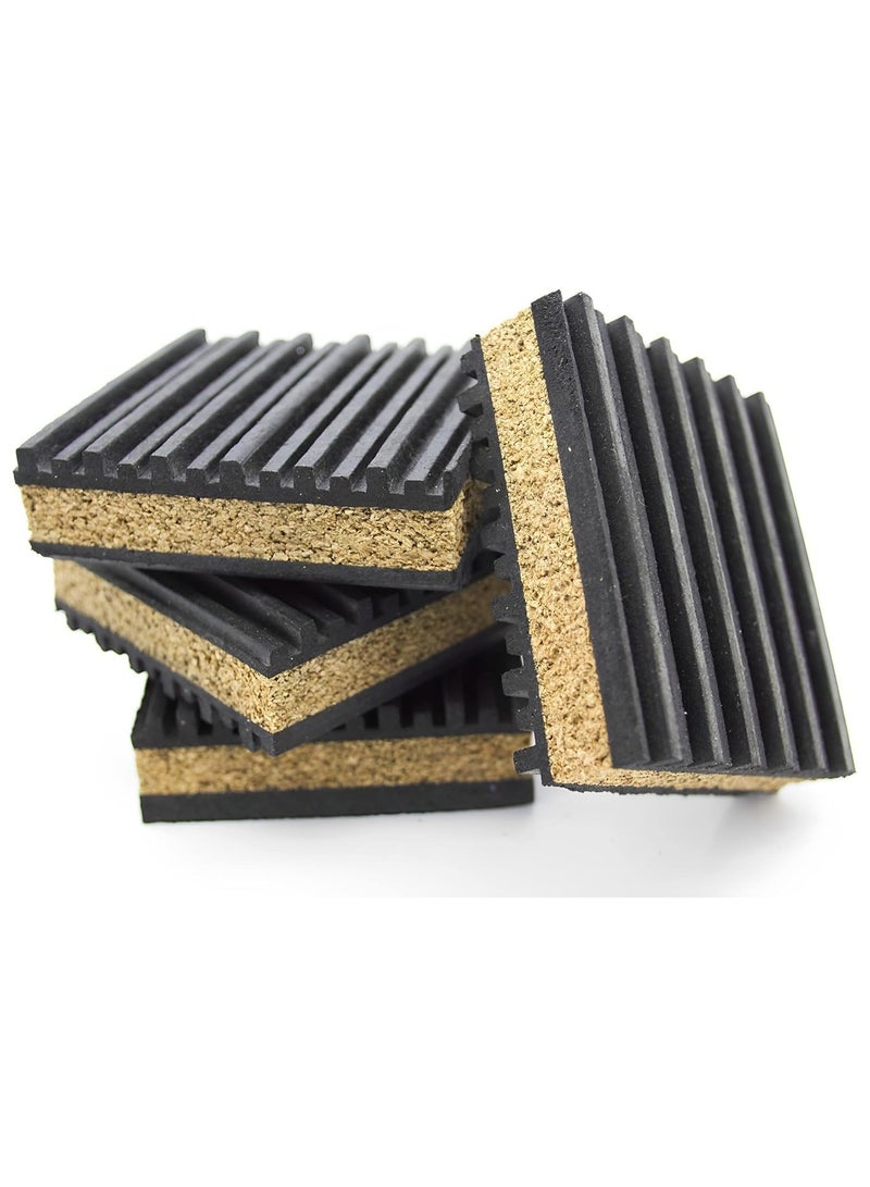 RACO RACO Anti Vibration Pad-Rubber/Cork Vibration Isolation Pads Pack of 4 (8 inch x 8 inch, 4)  - Image 4