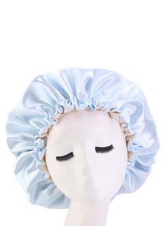 JoyousSto Women's Adjustable Reversible Satin Bonnet - Soft Double Sided Sleep Cap, hair bonnet protects Natural Hair, light blue  - Image 1