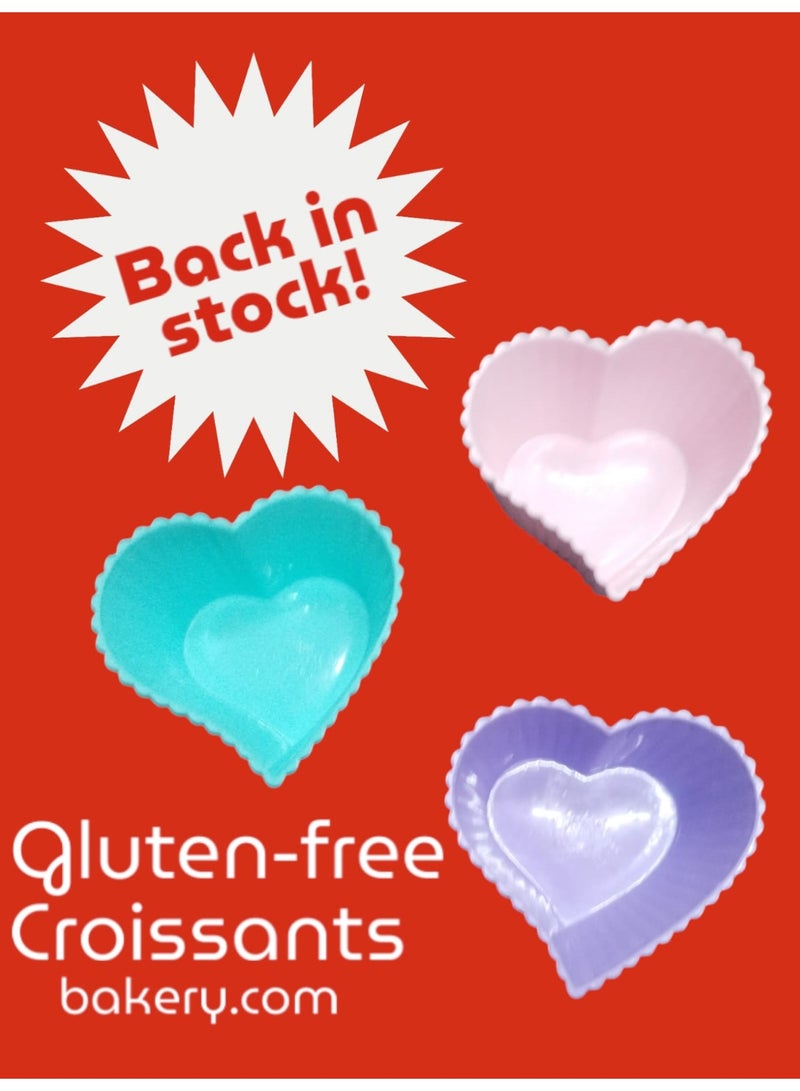 طقم أطباق بلاستيك 3 قطع | أطباق تقديم على شكل قلب ومناسبة للتسالي - Image 2