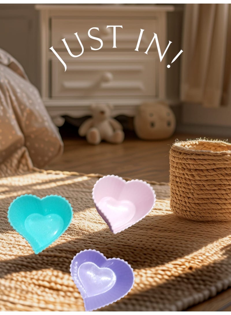 طقم أطباق بلاستيك 3 قطع | أطباق تقديم على شكل قلب ومناسبة للتسالي - Image 4