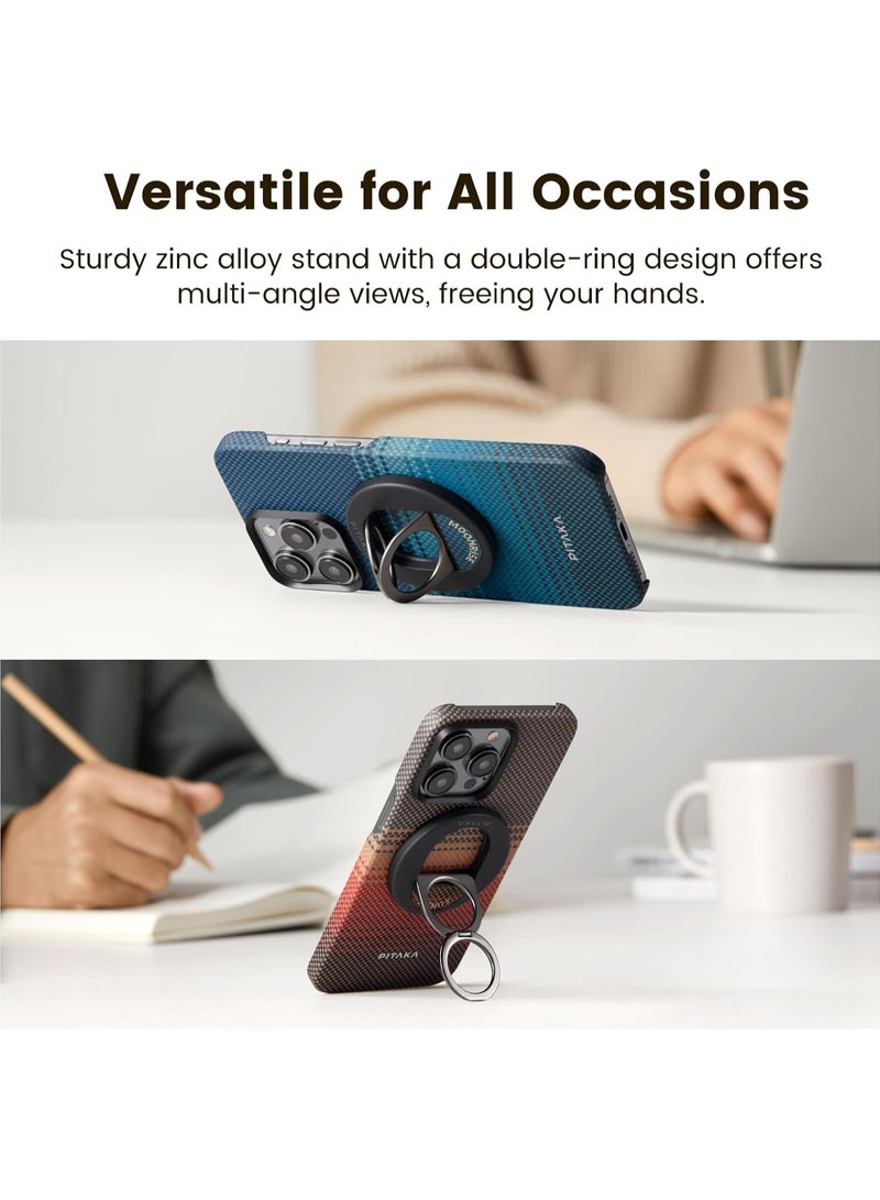 PITAKA حامل هاتف PITAKA المغناطيسي مع حلقة هاتف 3 متوافق مع حلقة MagSafe لهاتف iPhone 15/14/13/12 [MagEZ Grip3] غروب الشمس (حلقتين) - Image 5