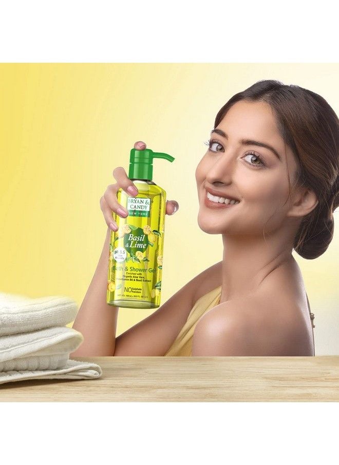 BRYAN & CANDY - Basil And Lime Bath And Shower Gel Enriched With Organic Aloe Vera Pro Vitamin B5 Basil Extract Skin Friendly Ph 5.5 All Skin Types 500 Ml (Pack Of 1) - Image 1
