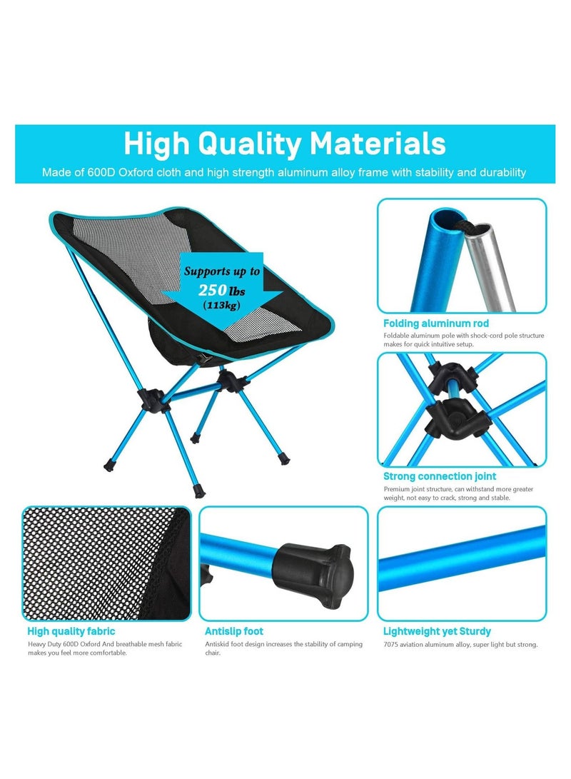 SYOSI Camping Chairs, 1 Pack Ultralight Portable Compact Folding Beach Chairs Ergonomic Design Durable and Breathable Chair with Carry Bag for Outdoor Camping Backpacking Hiking  - Image 5