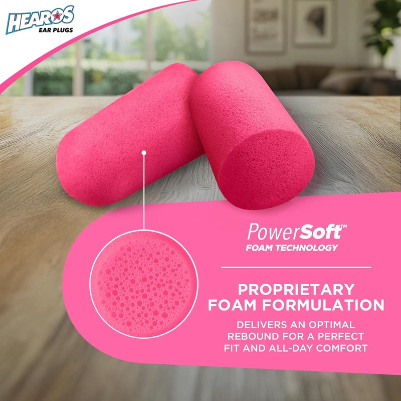 هيروس سدادات أذن HEAROS Sleep Pretty in Pink للنوم، 14 زوجًا (عبوة من 1) - Image 2