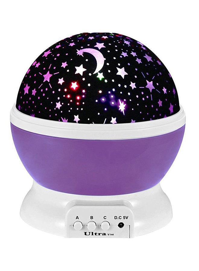 Loquat Star Ball Rotation Projection Lamp Purple/Black - Image 1