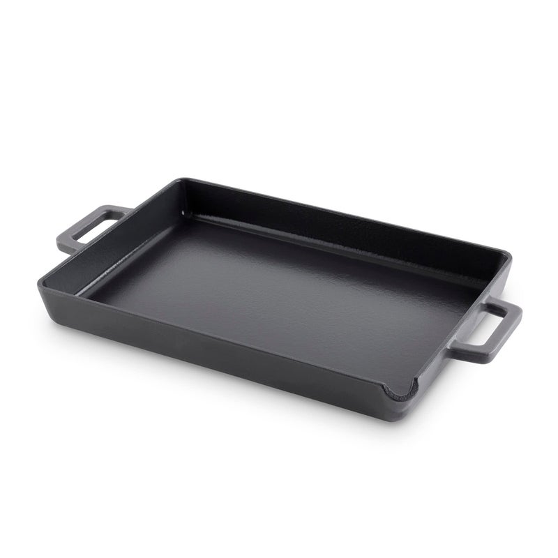 DASH Zakarian by Dash 9"x13" Nonstick Cast Iron Pan with Pour Spout and Removable Silicone Grips for Searing, Baking, Broiling, Grilling and more- Black - Image 2