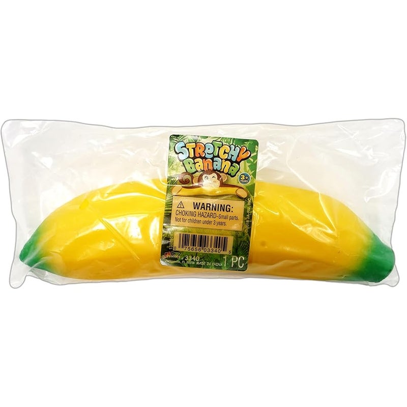 Ja-Ru Stretchy Banana Toys (1 Banana) Super Squishy Fidget Toy for Kids & Adult. Sand-Filled Rubber Banana Toy. Stress & Anxiety Relief Autism Sensory Toys. Stretchy Fruit Bulk Party Favor 3340-1-p - Image 5