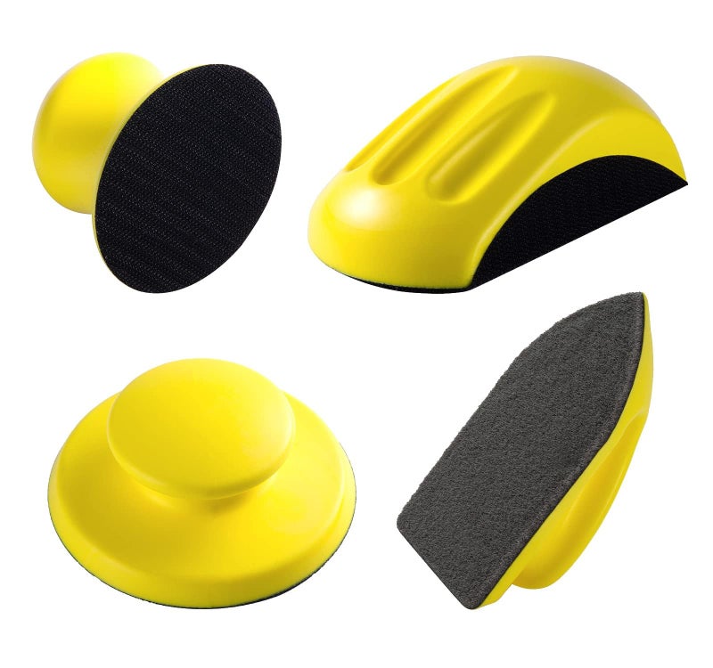 S SATC 4PCS Hook and Loop Sanding Block Included 1 Cleaning Brush 5 Inch Round and Mouse Sanding Block Meant for Wood Furniture Restoration Home Arts and Crafts - Image 1
