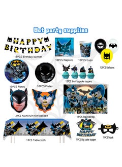 Batman Party Decorations for 10 Guests, Batman Birthday Disposable Tableware Set Batman Themed Balloons Banner Batman Tablecloth Paper Plates Cups etc Batman Birthday Party Supplies - pzsku/Z19BF8FD0B7055E26CAD5Z/45/_/1739414144/6d34854e-ce38-4681-be91-0d2a0bddae57