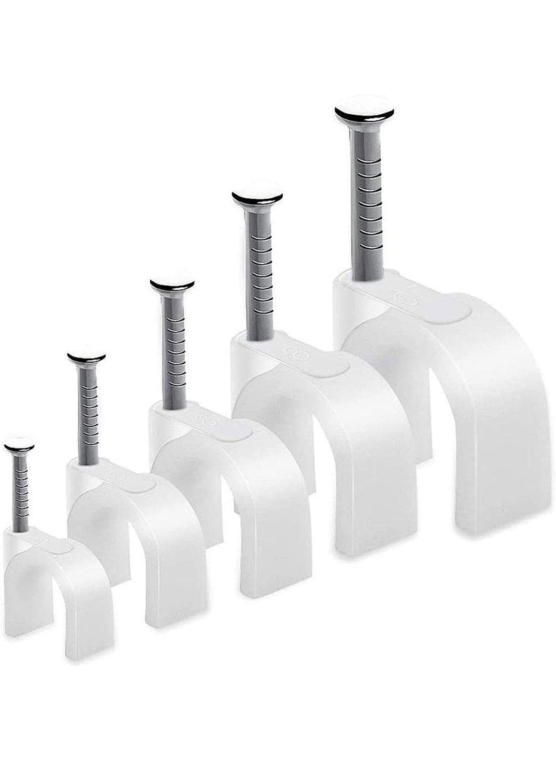 DIY Crafts DIY Crafts CTDIYHI54553 Mix 100pcspack 514mm RoundSquare Steel Nail Cable Clamp Supplies Wire Cable Clip Buckle Plastic Clips Ties  - Image 1
