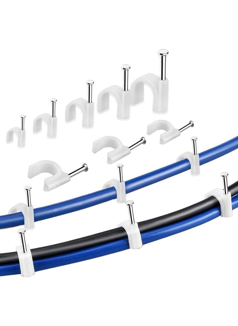 DIY Crafts DIY Crafts CTDIYHI54553 Mix 100pcspack 514mm RoundSquare Steel Nail Cable Clamp Supplies Wire Cable Clip Buckle Plastic Clips Ties  - Image 3