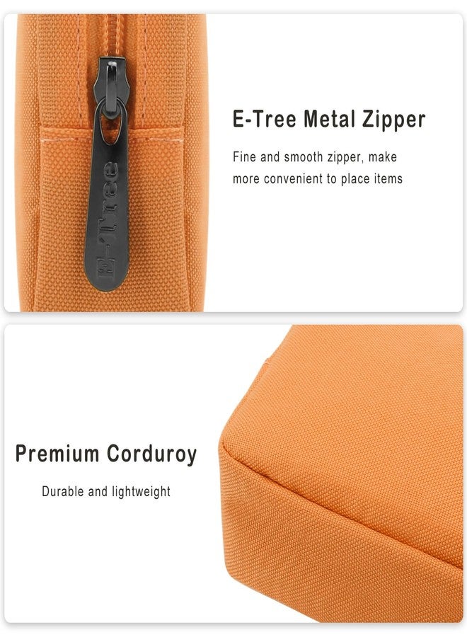 E-Tree Cute Small Pouch, Makeup Cosmetic Bag,Make up Bag for Purse,Toiletry Zipper Pouch,Tech Electronic Organizer Travel Case, Orange, 6" X 1.8" X 4" - Image 2