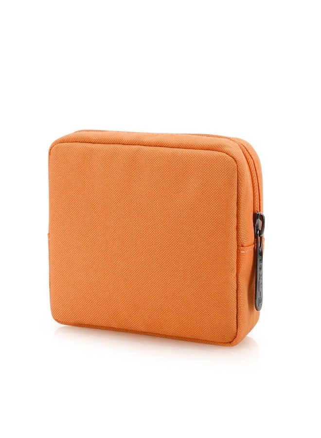 E-Tree Cute Small Pouch, Makeup Cosmetic Bag,Make up Bag for Purse,Toiletry Zipper Pouch,Tech Electronic Organizer Travel Case, Orange, 6" X 1.8" X 4" - Image 1