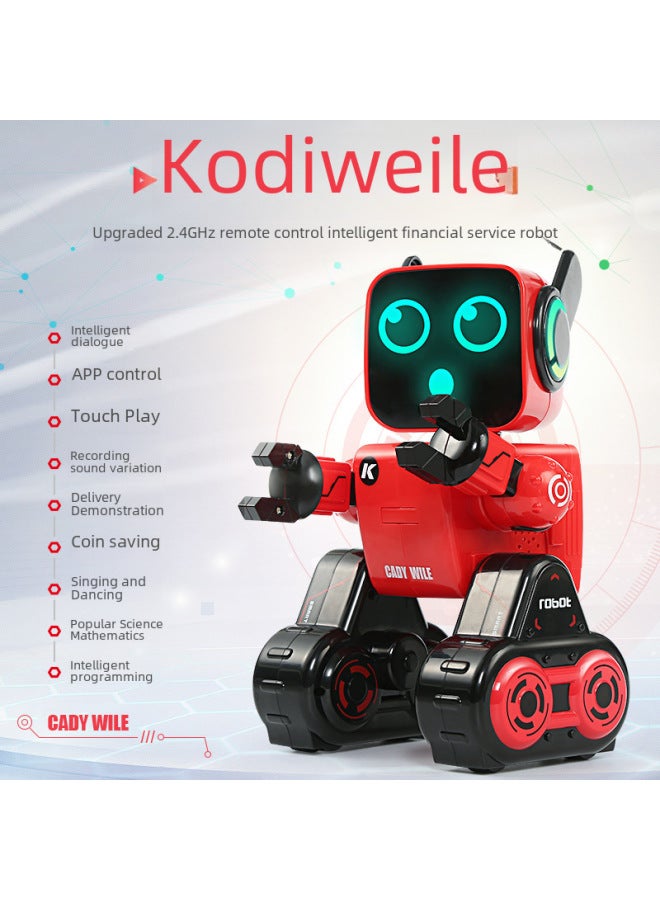 JJRC Explosions Children's Early Education Voice APP Dialogue Robot Remote Control Intelligent Programming Financial Toy Robot-Color:K10 Red Deluxe Edition Can Be Controlled By APP - Image 3
