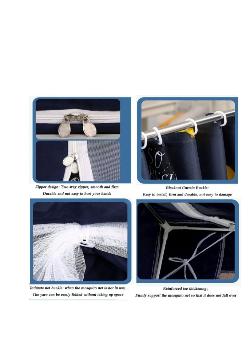 Y&D Bed Canopy Tents Curtain Blackout Curtain Single Bed Tent Curtain Student Shading Cloth Bed Canopy Mosquito Net Student Sleep Privacy Protection  - Image 4