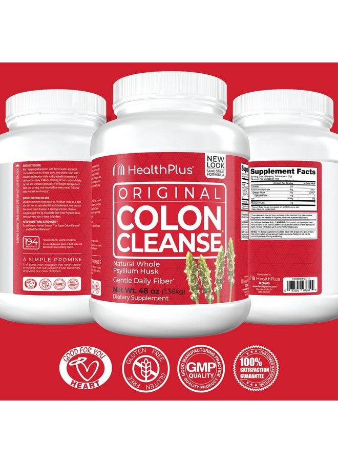Health Plus Colon Cleanse Natural Daily Fiber Gluten Free Detox Heart Healthy (48 Ounces 194 Servings)  - Image 3