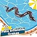 FUTUREPLUSX Inflatable Fake Snakes 3PCS Blow Up Animal Pool Snake Floats for Reptile Jungle Party DecorationsBrown - Image 4