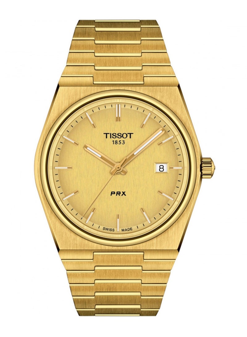 TISSOT PRX Gold Dial Stainless Steel 40mm Mens Swiss Quartz Watch - T137.410.33.021.00 - Image 1