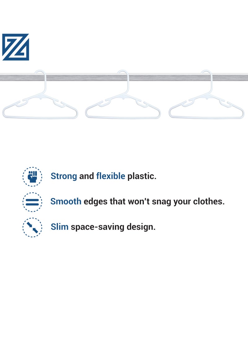 ZOBER Plastic Baby Hangers Toddler Hangers Kids Hangers Non Slip Space Spacing Durable & Slim, Light-Weight Childrens Hangers For Shirts, Pants, Dresses Hangs upto 5.5 lbs (WHITE, 30 PACK) - Image 5