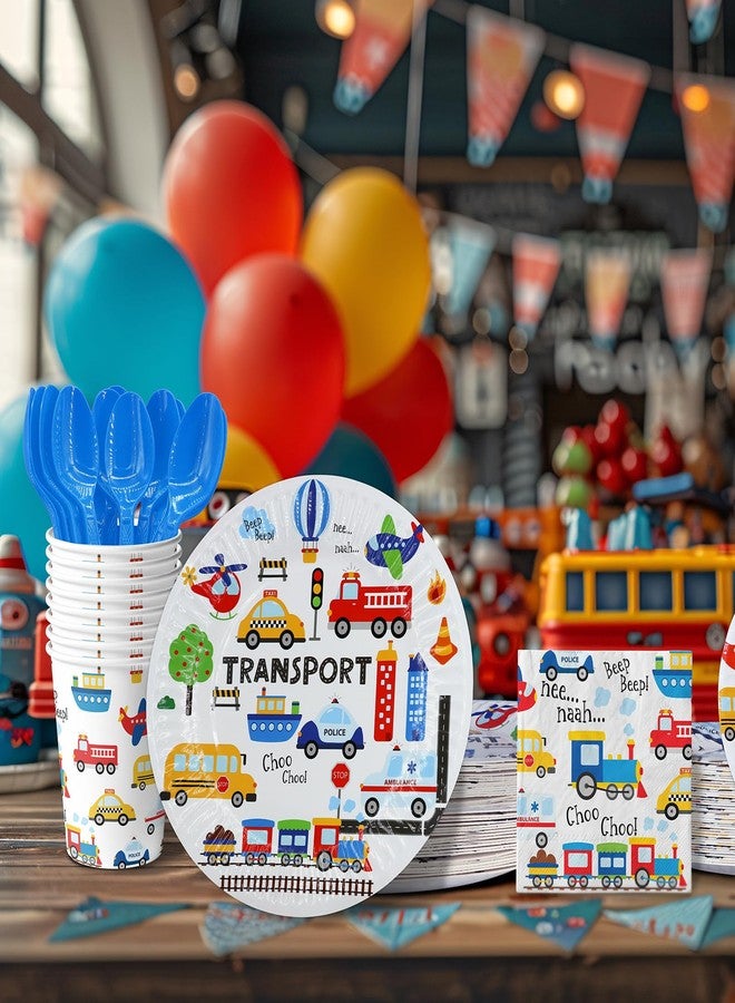 HaPiBiDesign Transportation Birthday Party Decorations, Transportation Birthday Party Favors, Transportation Supplies, Transportation Theme Birthday Party Tableware - Image 4