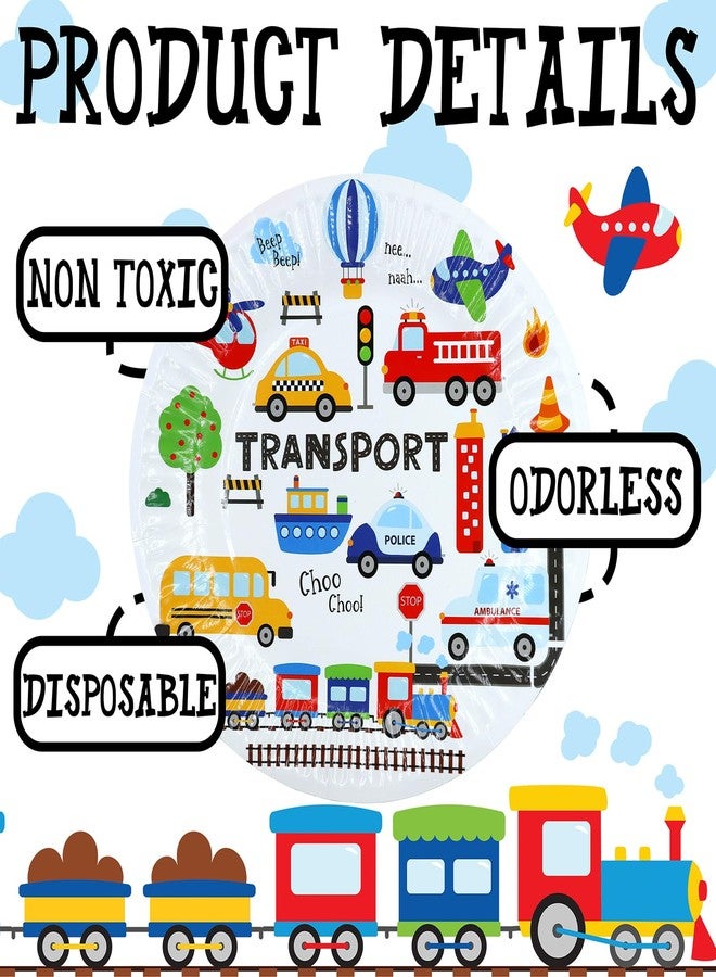 HaPiBiDesign Transportation Birthday Party Decorations, Transportation Birthday Party Favors, Transportation Supplies, Transportation Theme Birthday Party Tableware - Image 2