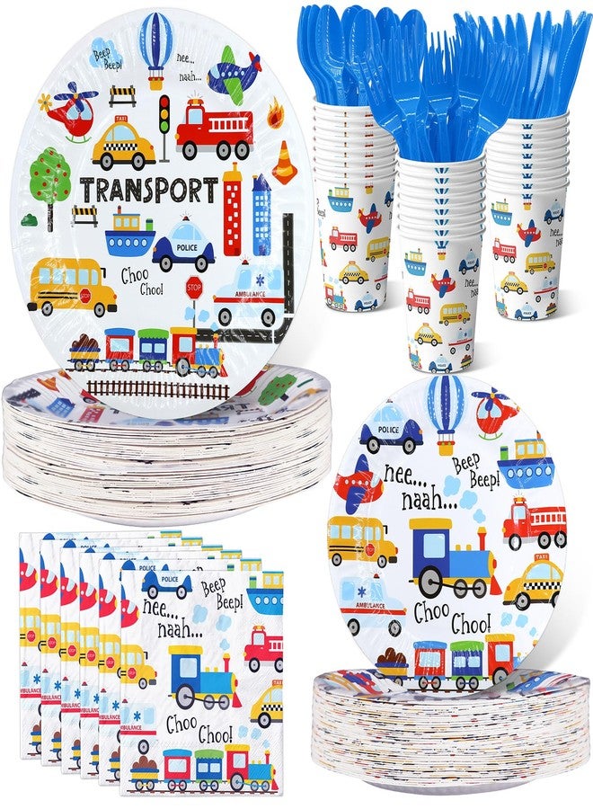 HaPiBiDesign Transportation Birthday Party Decorations, Transportation Birthday Party Favors, Transportation Supplies, Transportation Theme Birthday Party Tableware - Image 1