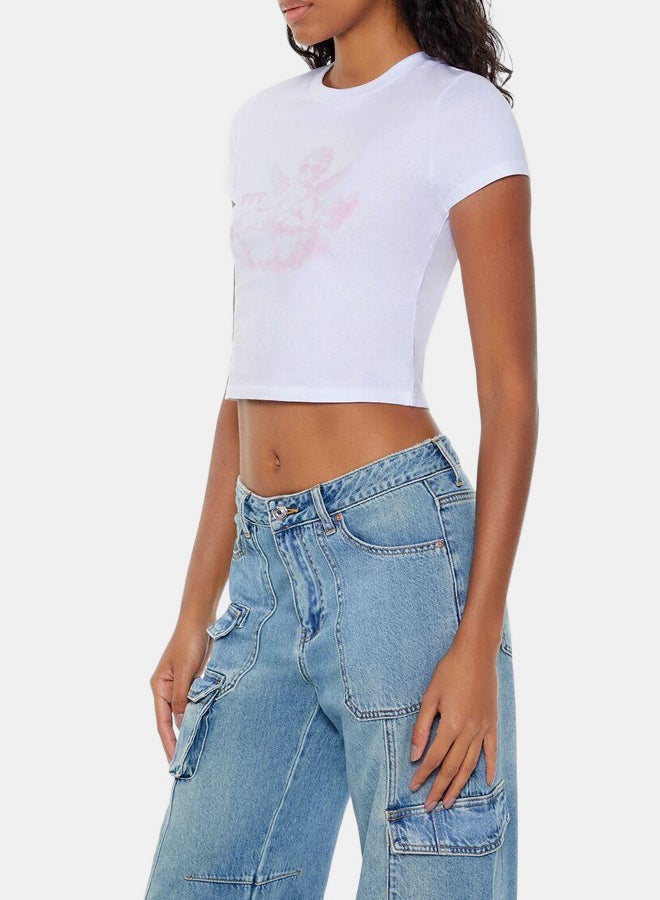 FOREVER 21 777 Angel Graphic Baby Tee - Image 4