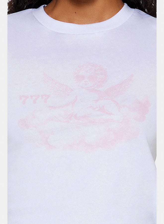 FOREVER 21 777 Angel Graphic Baby Tee - Image 3