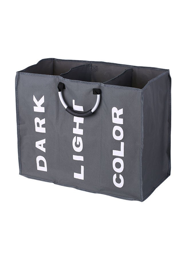 NIBEMINENT 3-Section Large Foldable Oxford Laundry Basket Dark gray 25X5X25kg - Image 1