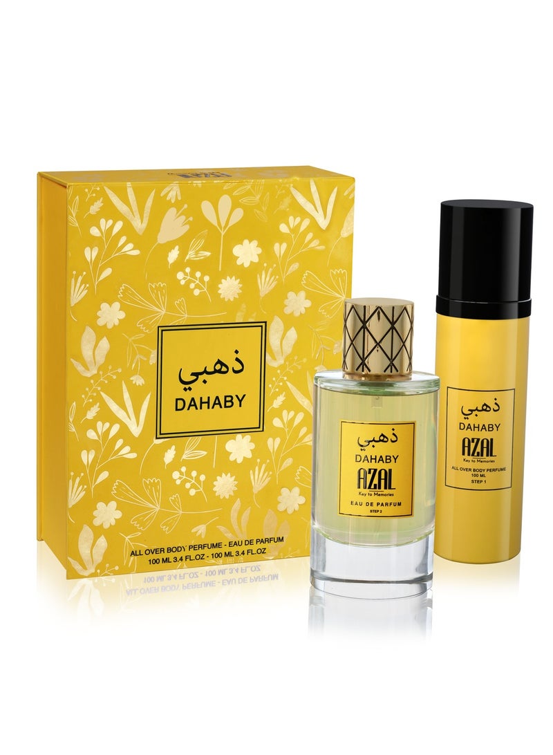 Azal Dahaby Gift Set – Eau De Parfum + Hair & Body Perfume - Image 2