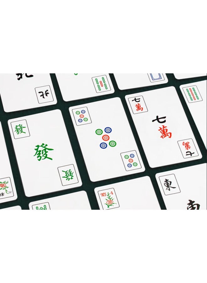 THREEA بطاقات سان أ، بطاقات ماجونغ، بطاقات ورق ماجونغ، ورق مصقول، سفر محمول صغير، ماجونغ للمنزل والسكن، 144 قطعة - Image 1