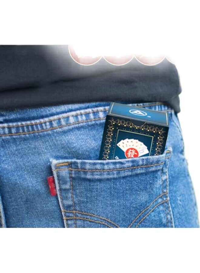 THREEA بطاقات سان أ، بطاقات ماجونغ، بطاقات ورق ماجونغ، ورق مصقول، سفر محمول صغير، ماجونغ للمنزل والسكن، 144 قطعة - Image 2