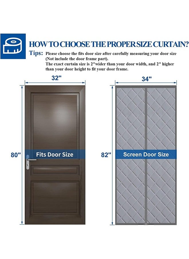 Garlo - Magnetic Thermal Insulated Door Curtain, Fits Door Size 1m*2.1m, Center Opening, Durable Oxford Cloth&Thicken Polyester Fiber Fill, Weatherproof, Windproof, Soundproof, Weighted Bottom - Image 1