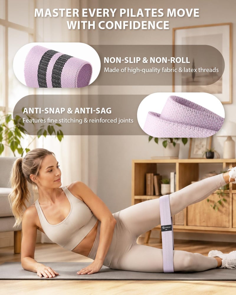 LIONSCOOL Pilates Ring Set - 14" Pilates Ring, 9" Mini Ball & 3 Resistance Bands - Image 5
