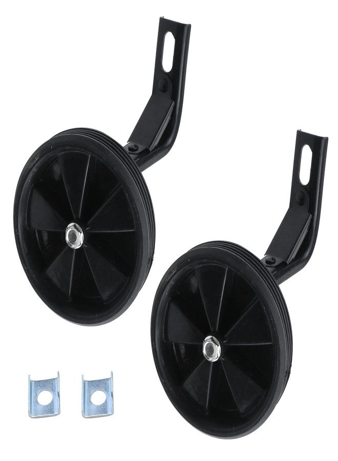 Tsnamay Pair of Black Bicycle Auxiliary Wheel Children's Bicycle Accessories For 12 Inch,Training Wheels - Image 1