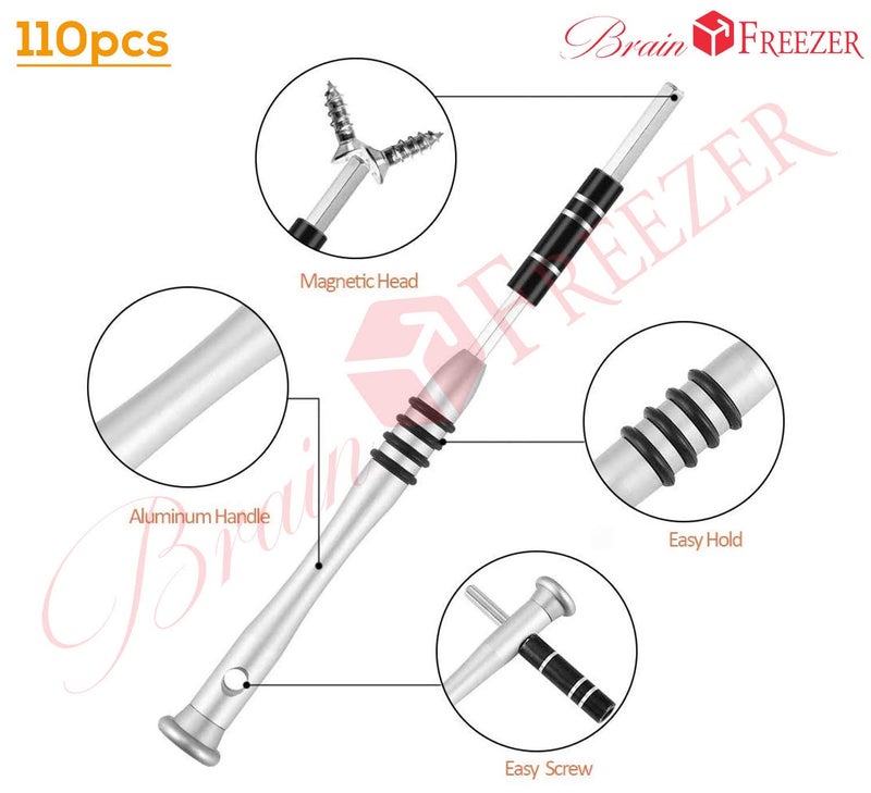 Brain Freezer 122 in1 Screwdriver Set of Screw Driver Bit Set Multi-function Precision Mobile Phone Repair Device Hand Tools Torx Hex Grey - Image 3