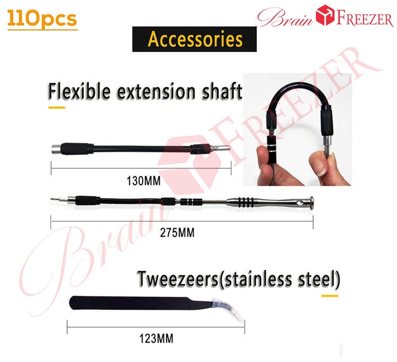 Brain Freezer 122 in1 Screwdriver Set of Screw Driver Bit Set Multi-function Precision Mobile Phone Repair Device Hand Tools Torx Hex Grey - Image 4