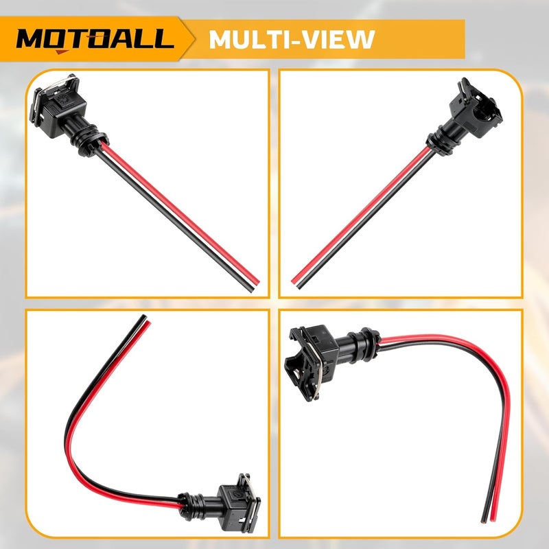 MOTOALL موتوول موصل حاقن الوقود EV1 OBD1 قابس سلك الحزام ذيل الخنزير تخطيط الحلقة مشبك قطع وتوصيل أنثى بسلكين - 8 قطع - Image 5