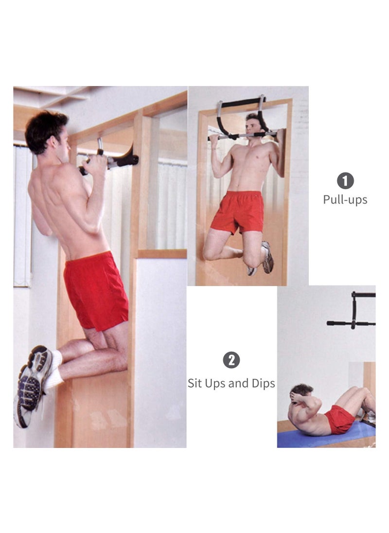 SUKILO 220LB Doorway Pull-Up Bar – Portable Strength Training System for Home, Over-Door Pull-Up Bar for Sit-Ups, Dips, and Full Body Workout  - Image 5