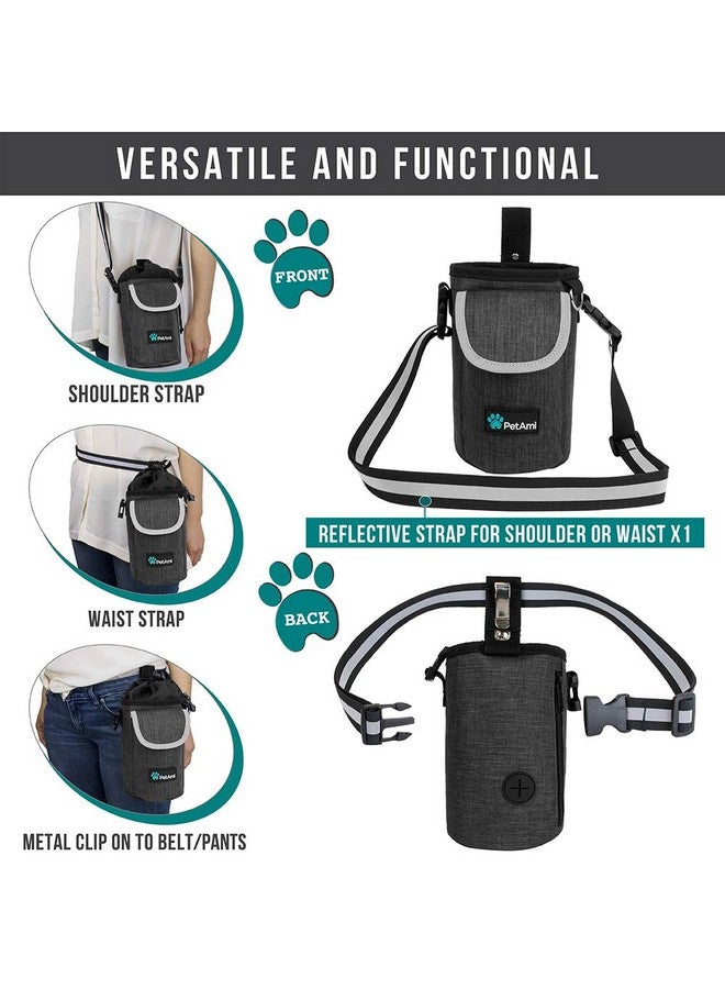 PetAmi PetAmi Dog Treat Pouch, Large Pet Training Treat Pouch with Pocket, Dog Trainer Essentials Supply Holder with Poop Bag Dispenser, Training Bag for Kibbles Toys, 3 Ways to Wear (Charcoal) - Image 4