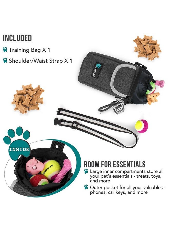 PetAmi PetAmi Dog Treat Pouch, Large Pet Training Treat Pouch with Pocket, Dog Trainer Essentials Supply Holder with Poop Bag Dispenser, Training Bag for Kibbles Toys, 3 Ways to Wear (Charcoal) - Image 2